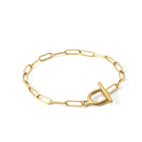 Toggle Clasp Paperclip Chain Bracelet