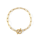 Toggle Clasp Paperclip Chain Bracelet