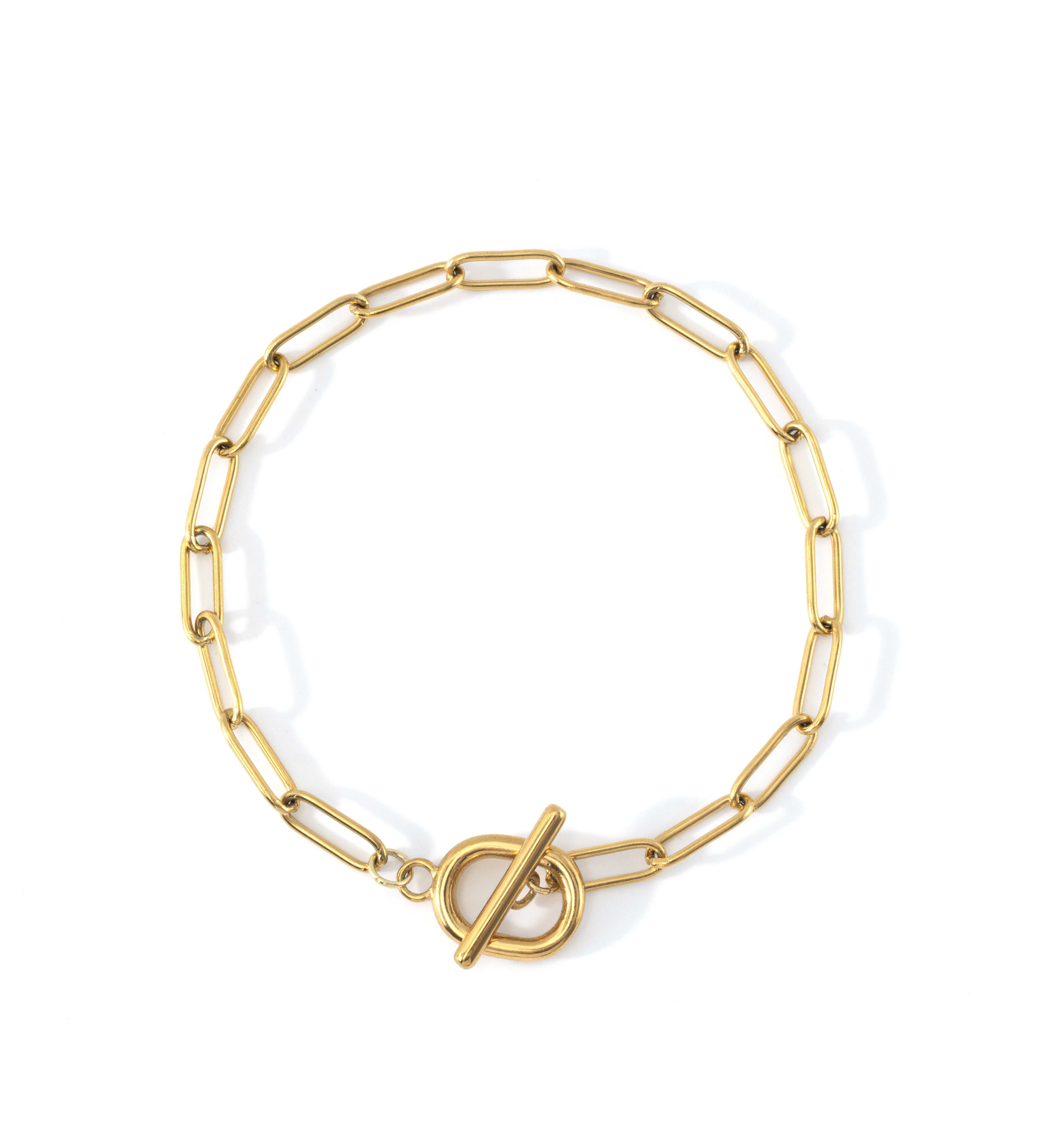 Toggle Clasp Paperclip Chain Bracelet