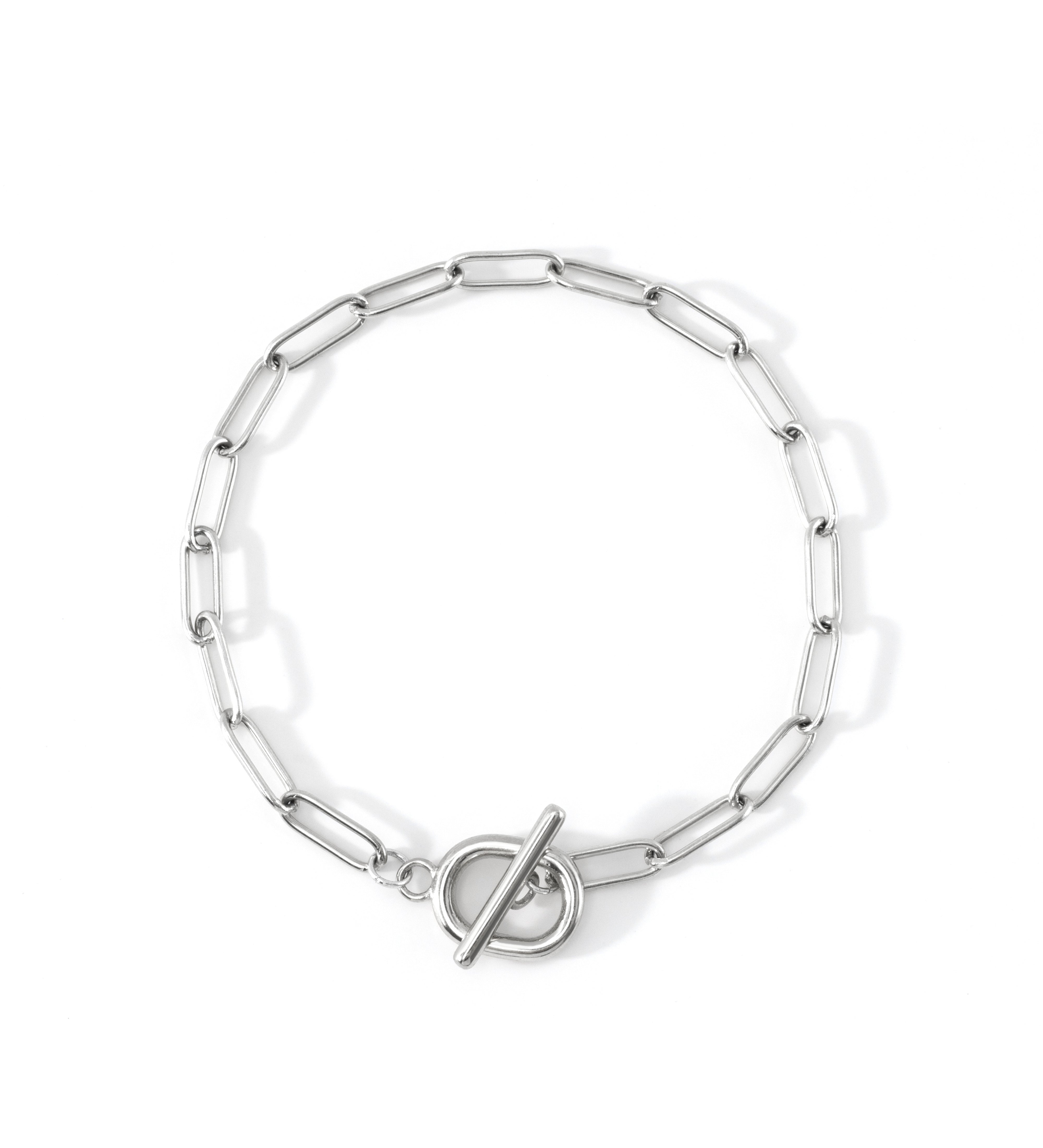 Toggle Clasp Paperclip Chain Bracelet