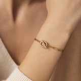 Toggle Clasp Paperclip Chain Bracelet