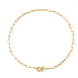 Toggle Clasp Paperclip Chain Necklace