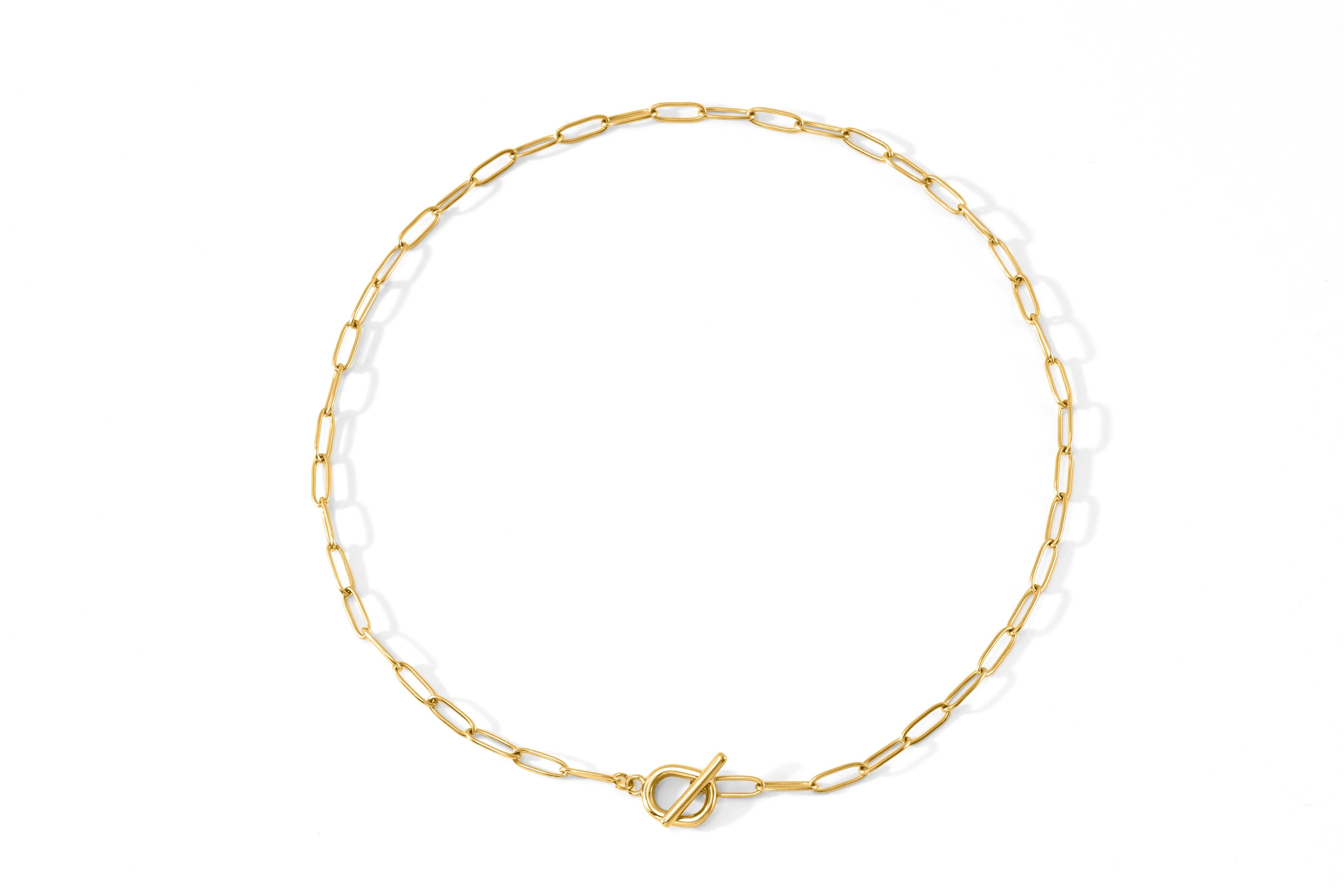 Toggle Clasp Paperclip Chain Necklace