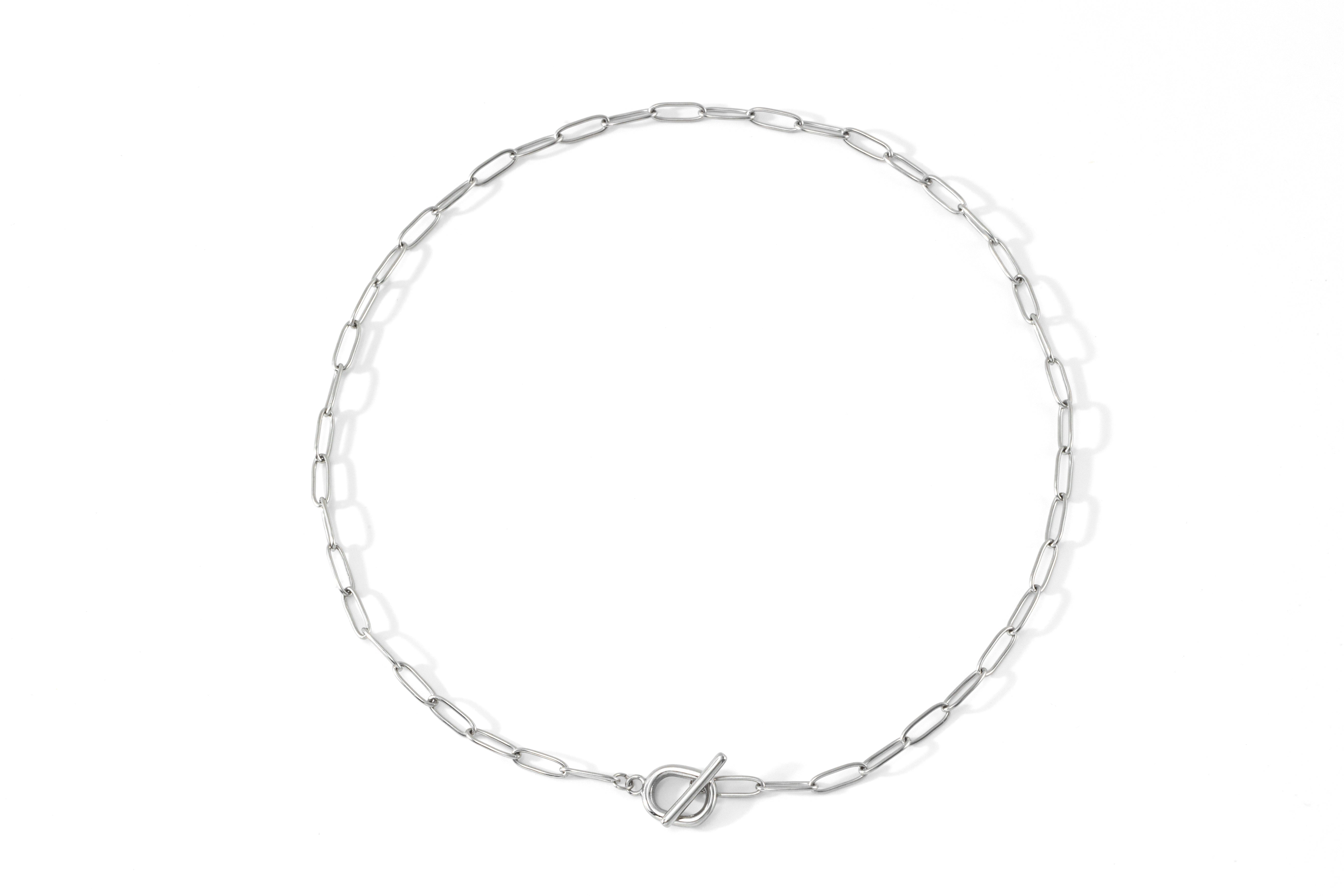 Toggle Clasp Paperclip Chain Necklace