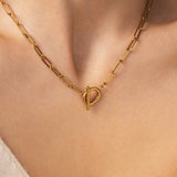 Toggle Clasp Paperclip Chain Necklace