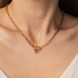 Toggle Clasp Paperclip Chain Necklace