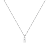 Dainty Pave Tag Initial Necklace