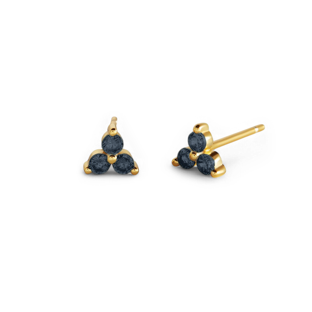 Trinity Birthstone Stud Earrings