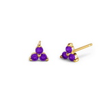 Trinity Birthstone Stud Earrings