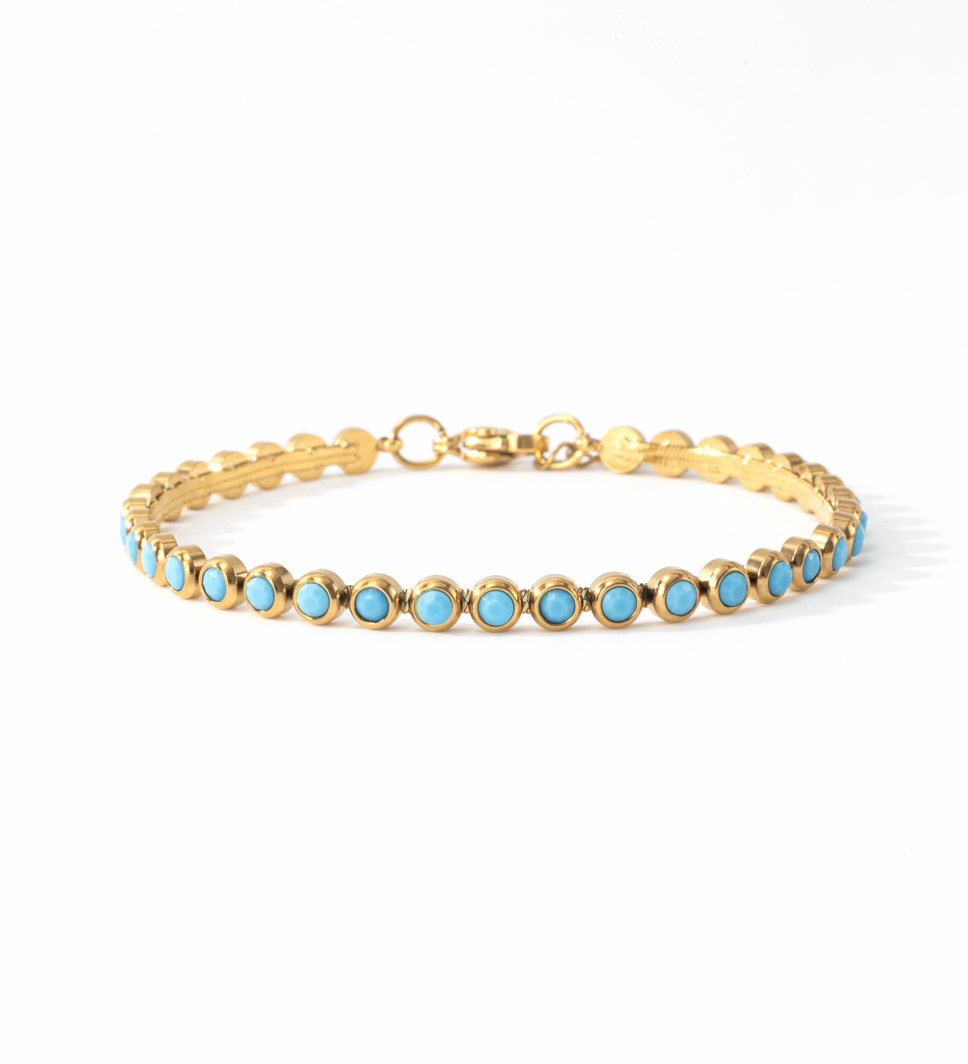 Turquoise Bezel Set Tennis Bracelet