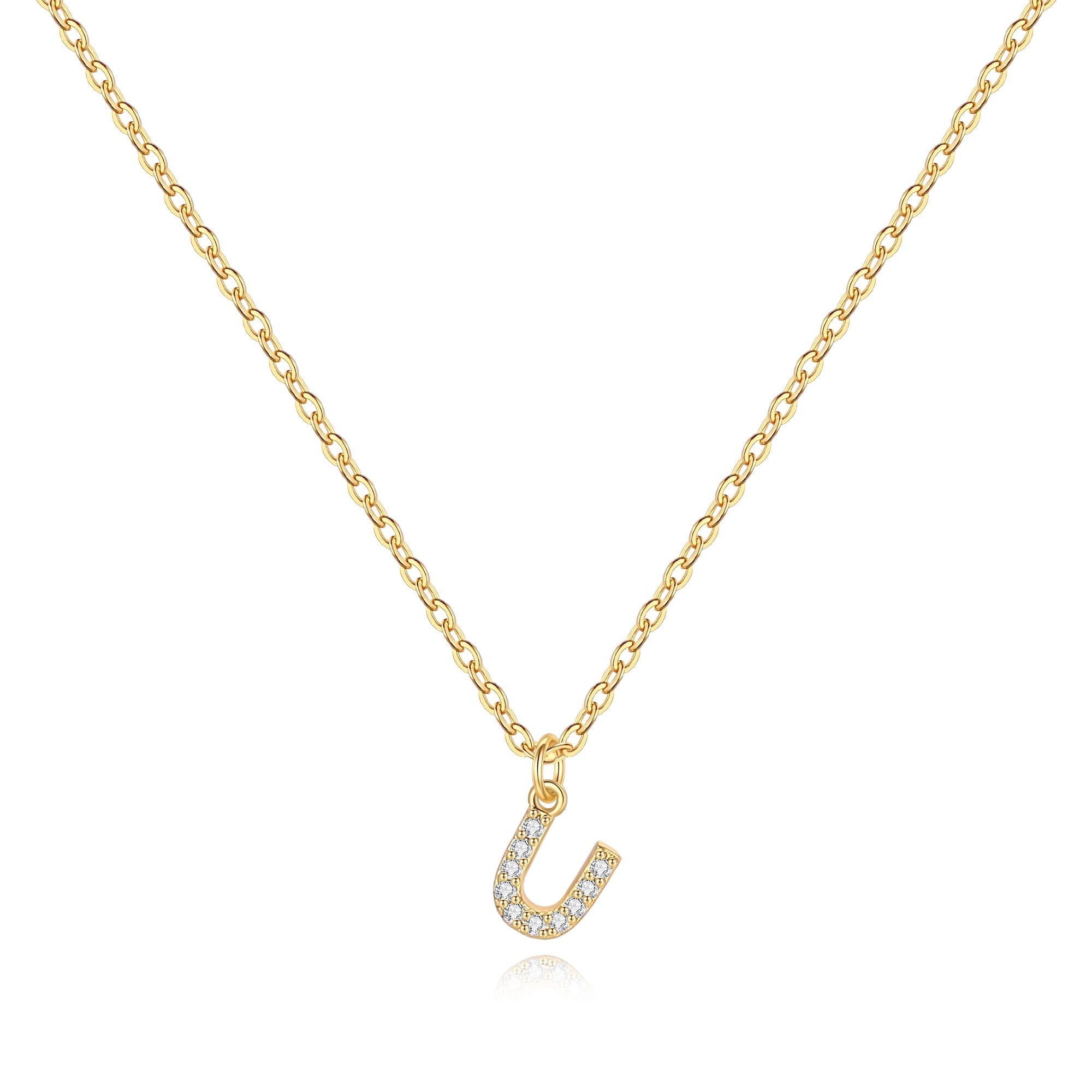 Pavé Uppercase Initial Necklace
