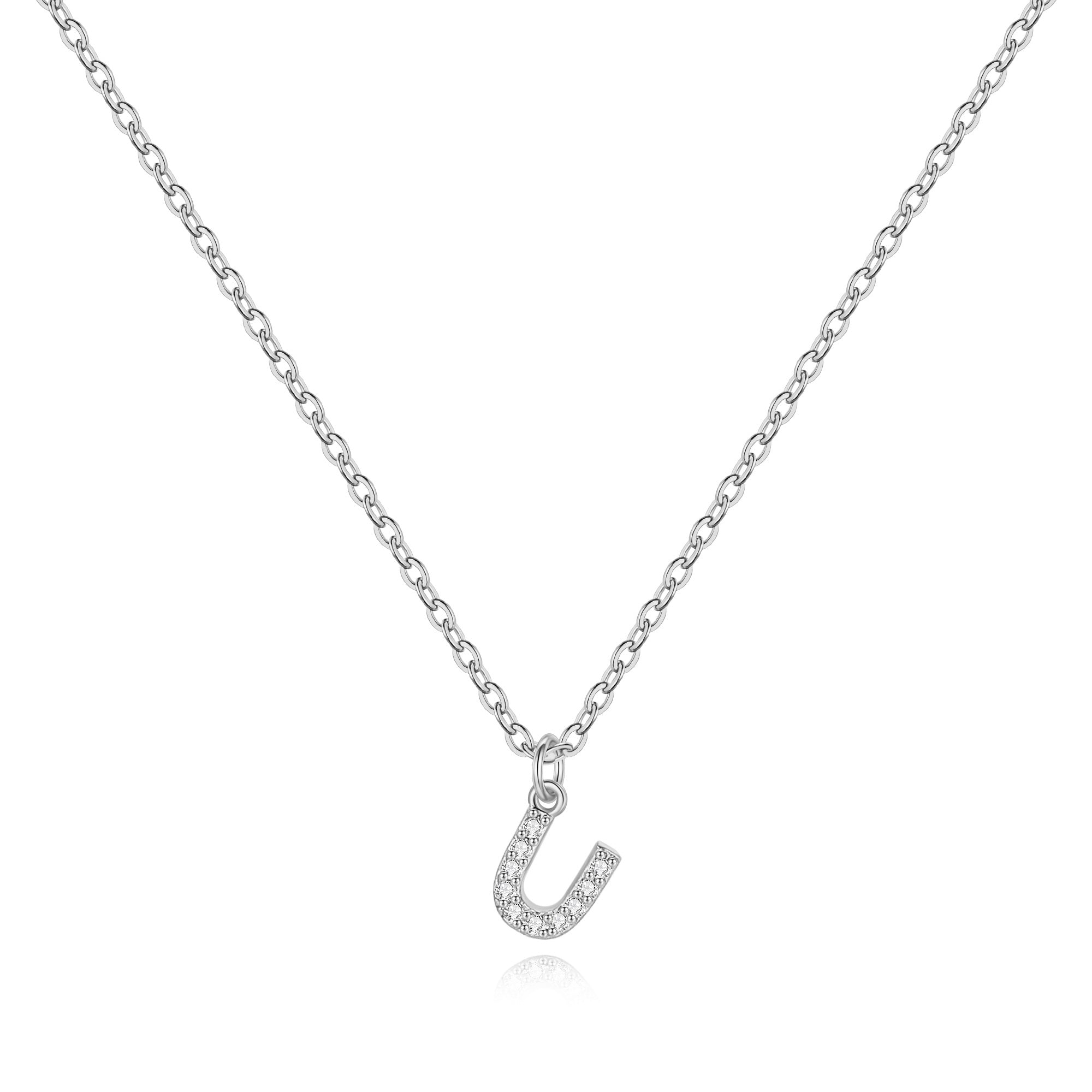 Pavé Uppercase Initial Necklace