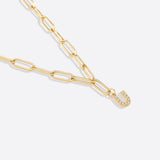 Paperclip Pave Initial Necklace