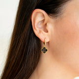 Pave Clover Drop Earrings