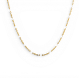White Beaded Station Necklace