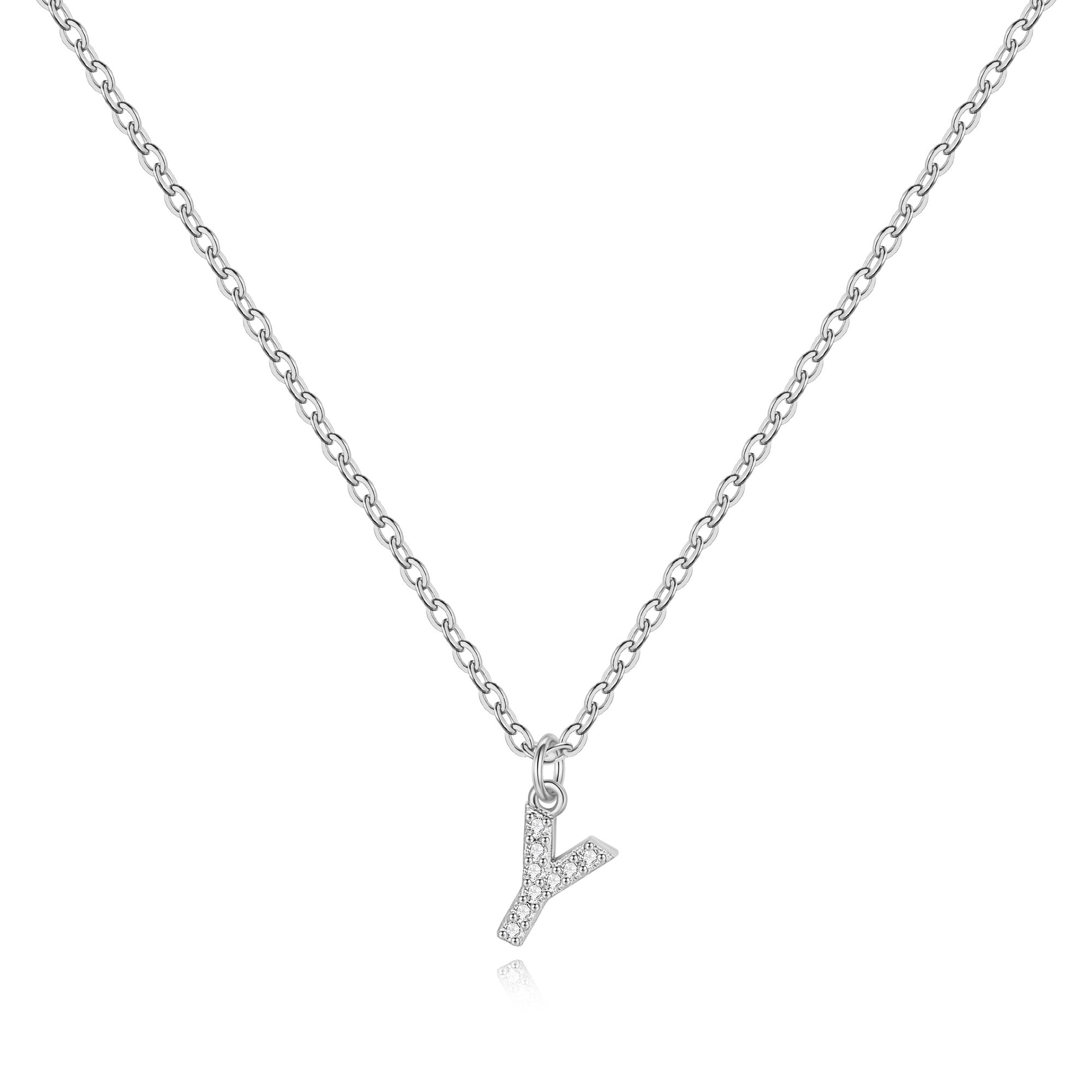 Pavé Uppercase Initial Necklace