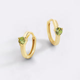 Solitaire Birthstone Huggie Hoop Earrings