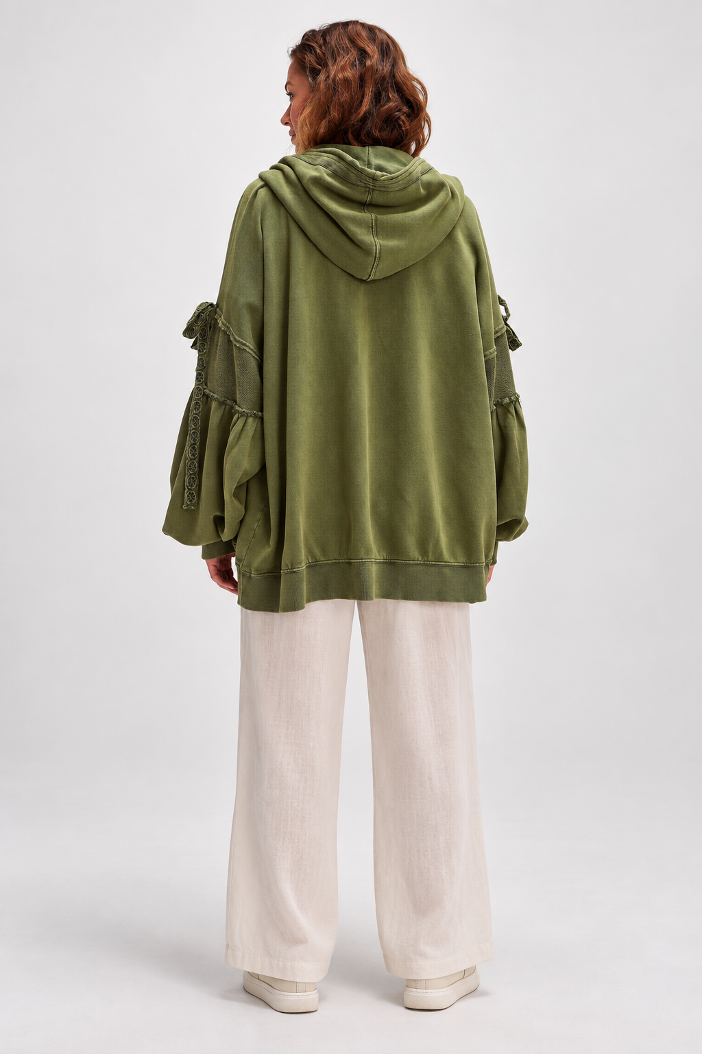 LELENA™ - Chic Zip Up Hooded Side Bow Long Sleeve Jacket
