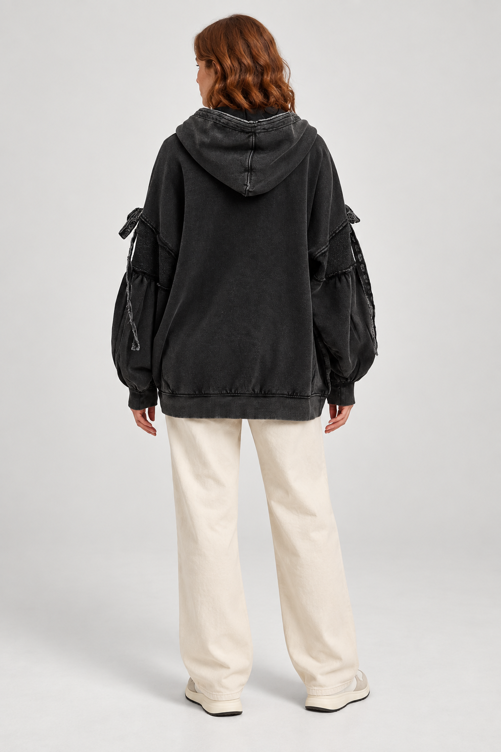 LELENA™ - Chic Zip Up Hooded Side Bow Long Sleeve Jacket