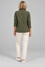 RHODA™ - Vintage Zip Up Button Military Jacket