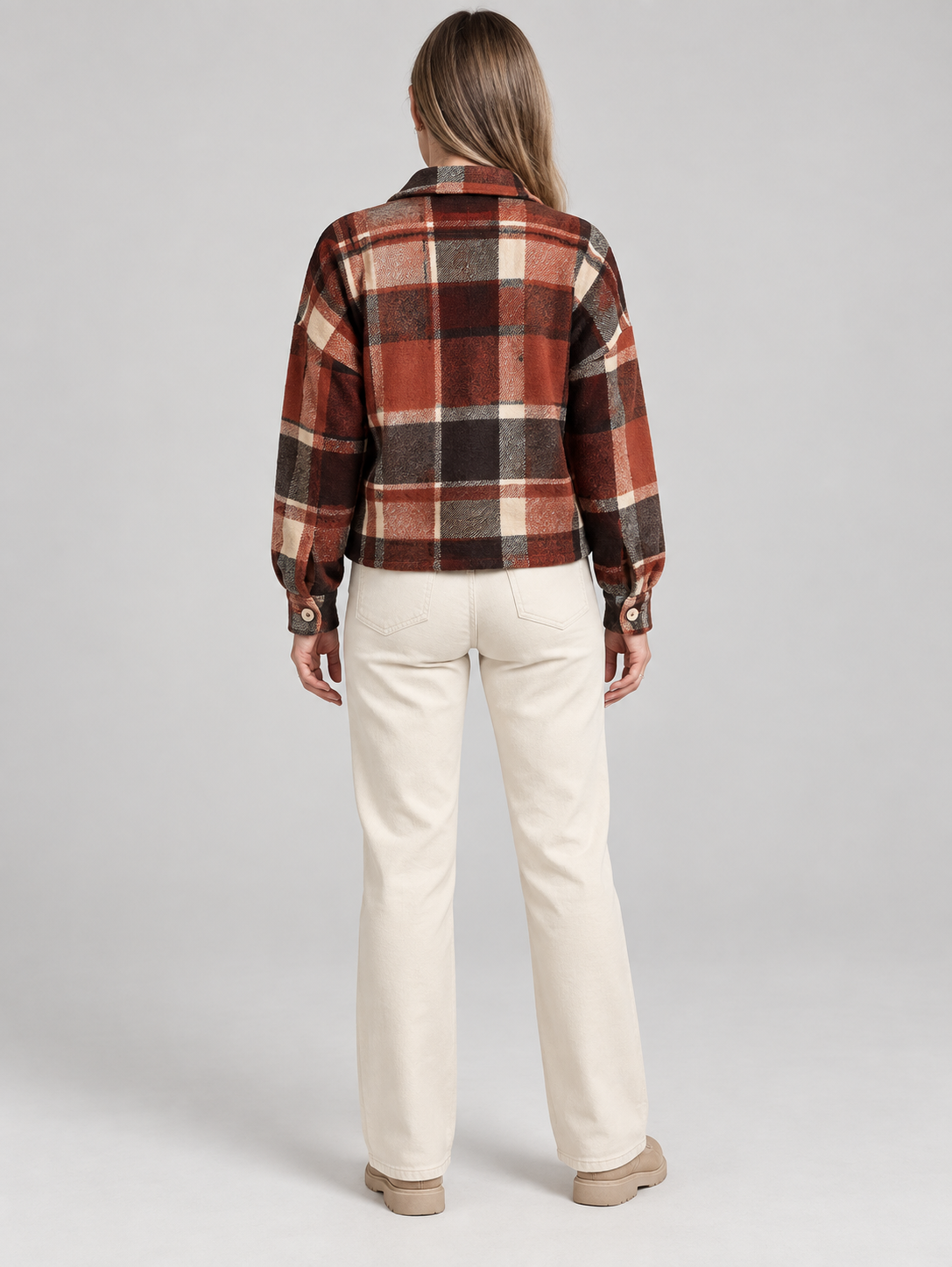ZABEL™ - Casual Plaid Button Front Long Sleeve Jacket