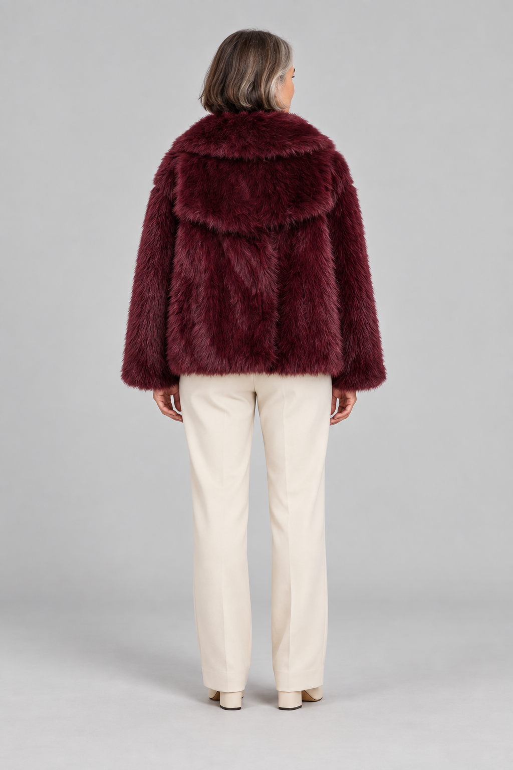 WEENA™ - Classy Long Sleeve Collared Fuzzy Coat