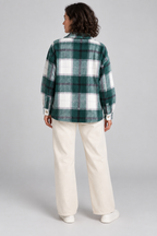 WALA™ - Casual Plaid Button Front Long Sleeve Jacket