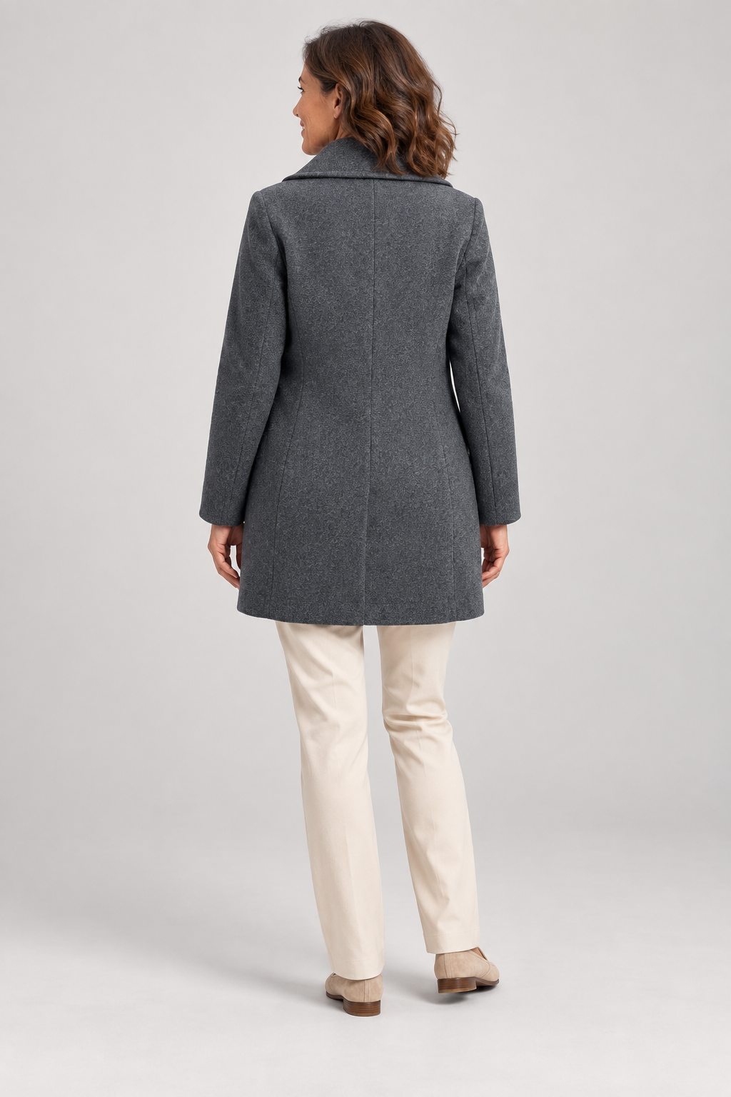 GABRIELA™ - Casual Wool Blend Pea Coat with Single-Breasted Design