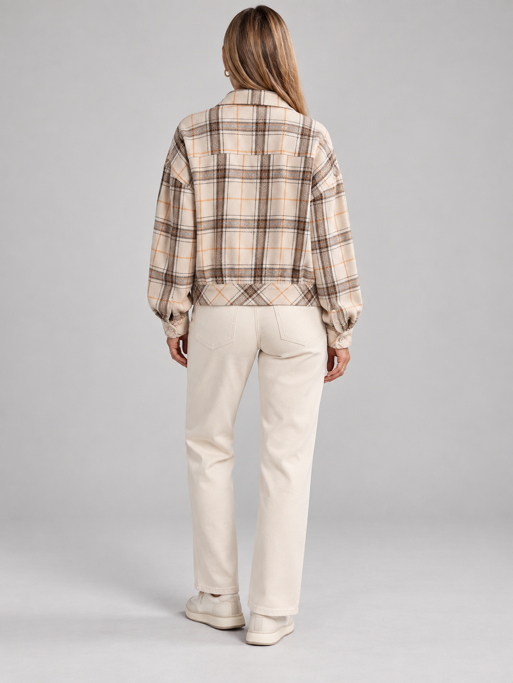 ZABEL™ - Casual Plaid Button Front Long Sleeve Jacket