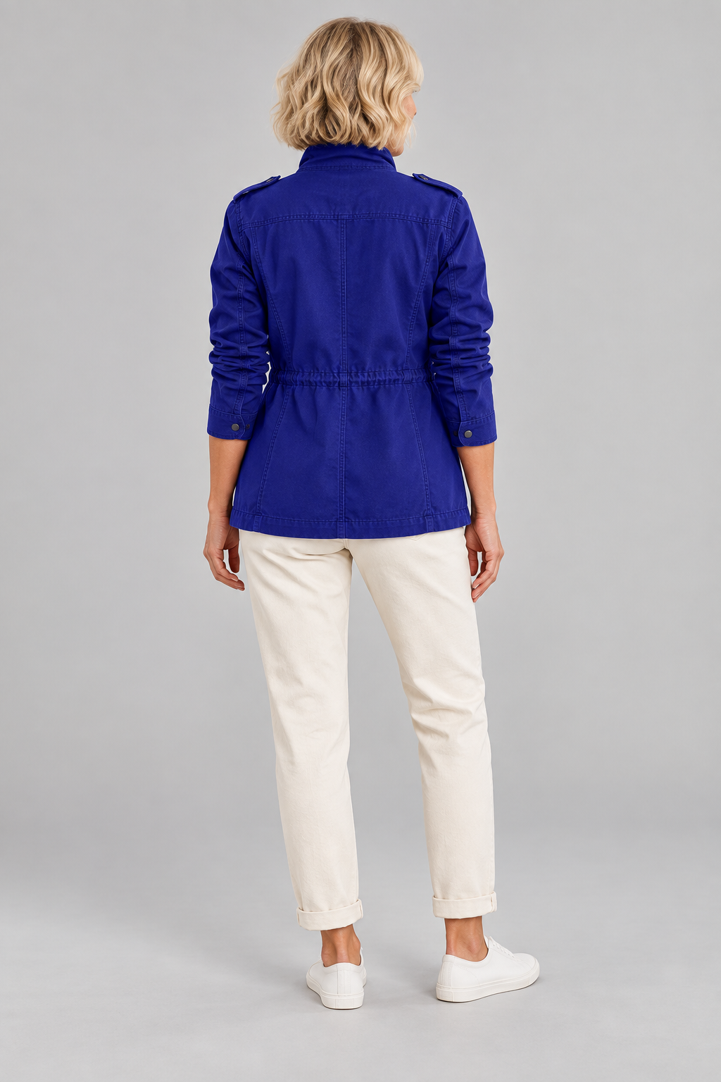RHODA™ - Vintage Zip Up Button Military Jacket