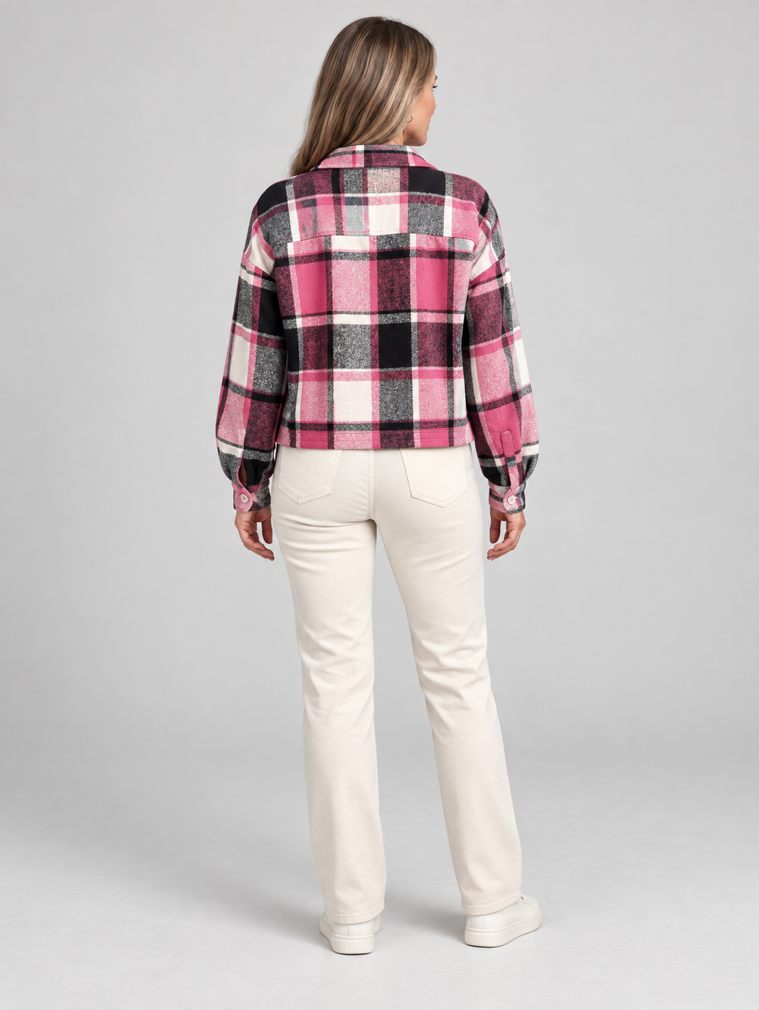 ZABEL™ - Casual Plaid Button Front Long Sleeve Jacket