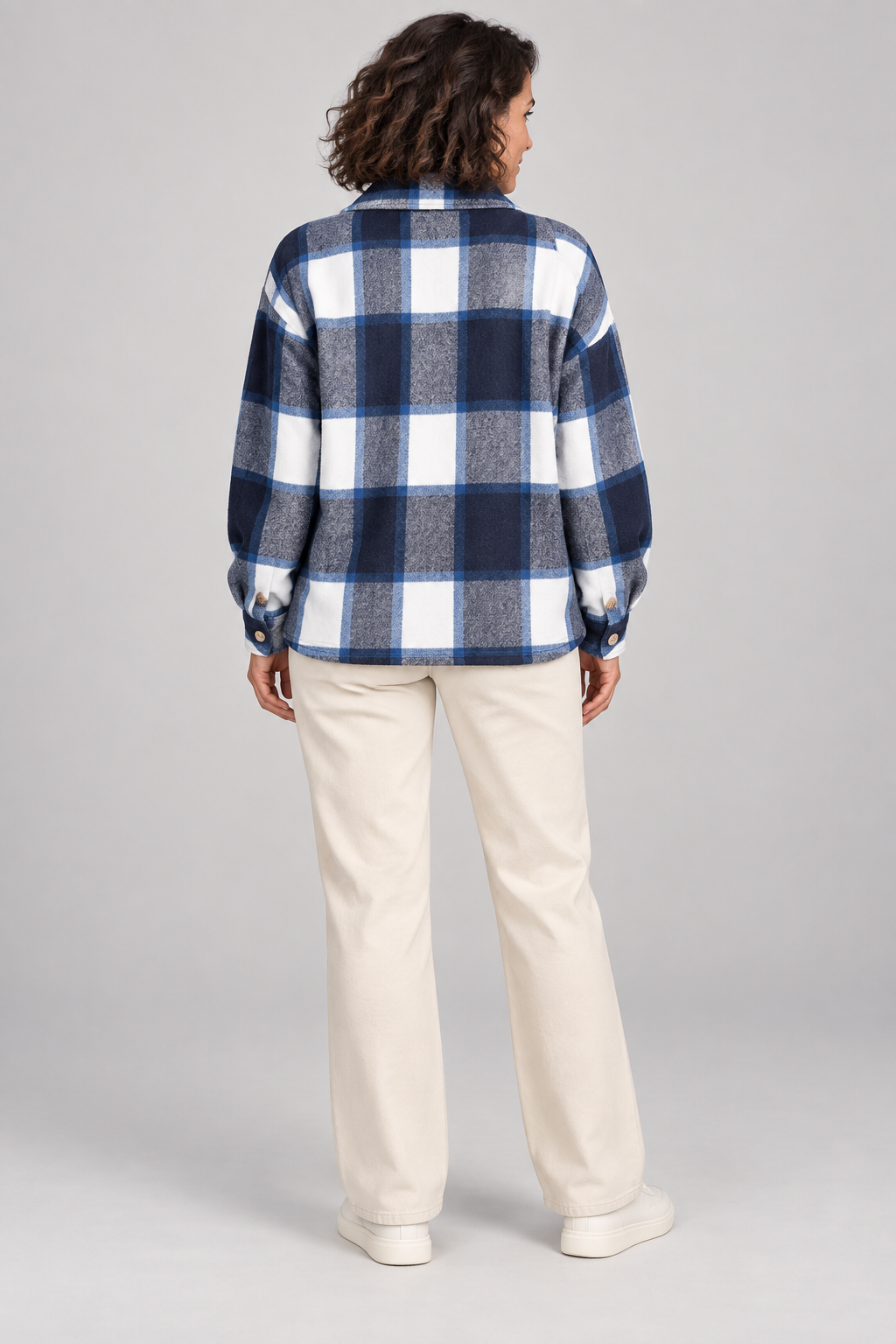 WALA™ - Casual Plaid Button Front Long Sleeve Jacket