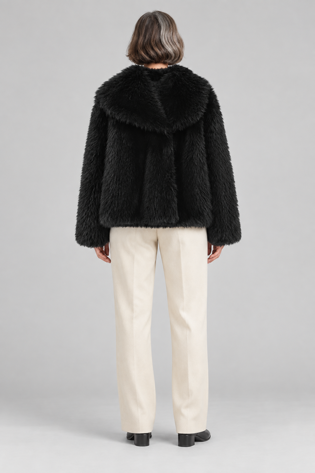 WEENA™ - Classy Long Sleeve Collared Fuzzy Coat