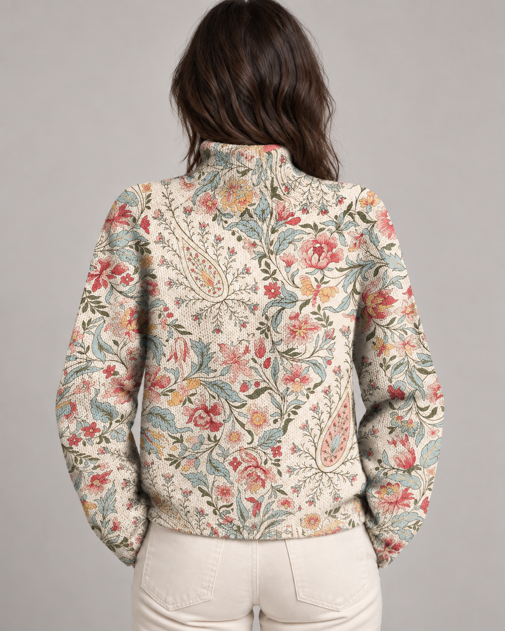 Lisia™ | Vintage Flower Knit Turtleneck