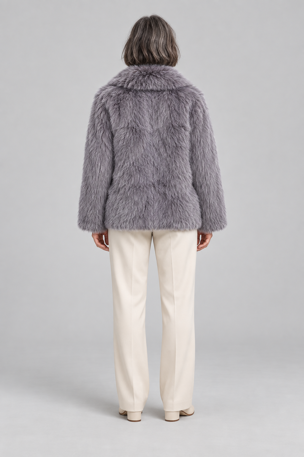 WEENA™ - Classy Long Sleeve Collared Fuzzy Coat