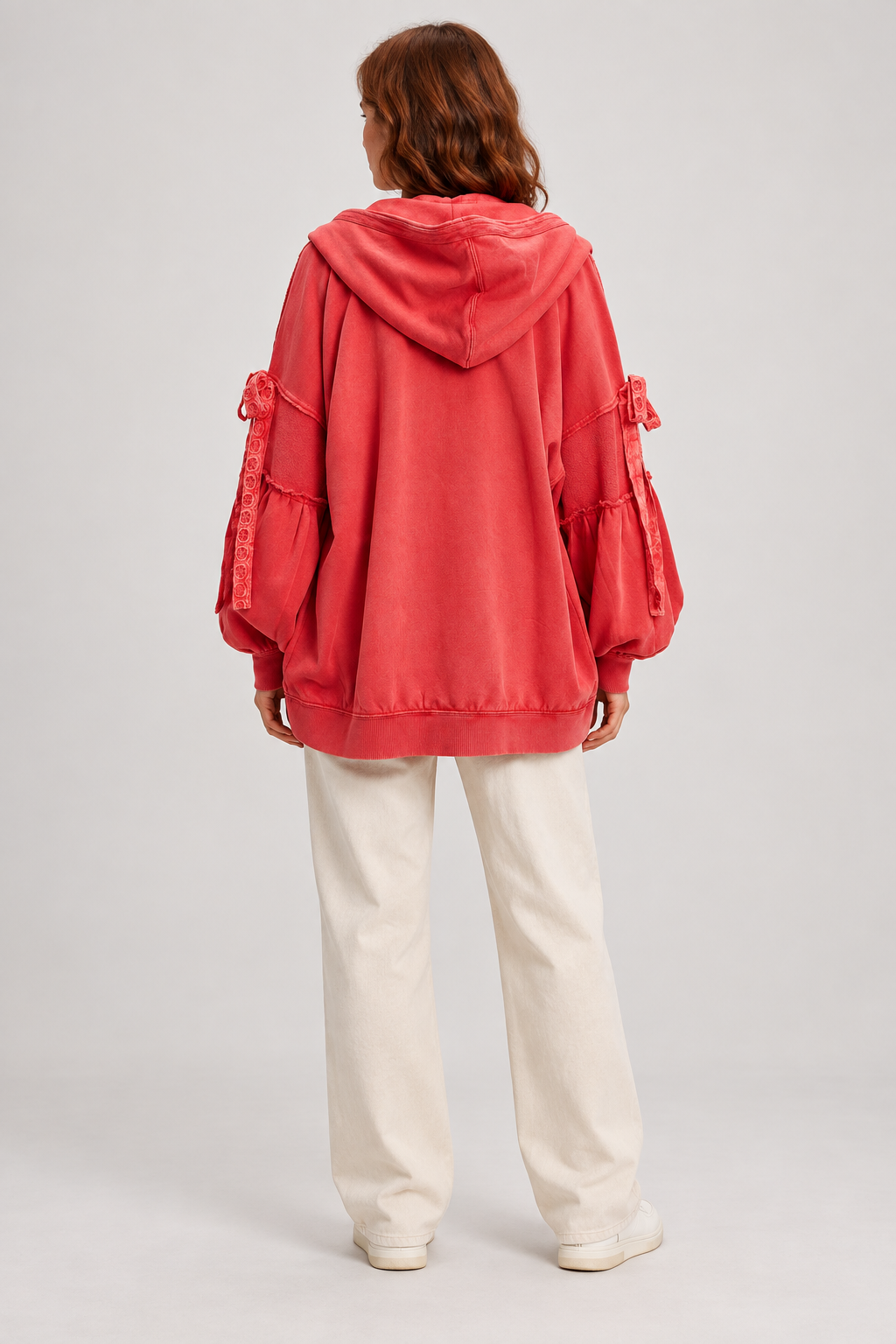 LELENA™ - Chic Zip Up Hooded Side Bow Long Sleeve Jacket