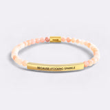 Because I F♡cking Sparkle Gold Beaded Inspire Bracelet
