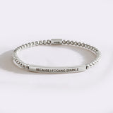 Because I F♡cking Sparkle Gold Beaded Inspire Bracelet