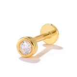 Bezel Stud Flatback Earrings | 16g