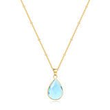 Birthstone Drop Pendant Necklace