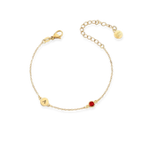Dainty Initial and Birthstone Bracelet