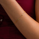 December Birthstone Station Bracelet
