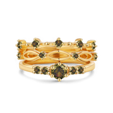 Braided Birthstone Stacking Ring Set