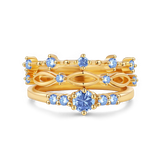 Braided Birthstone Stacking Ring Set