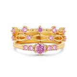 Braided Birthstone Stacking Ring Set