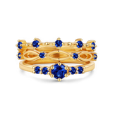 Braided Birthstone Stacking Ring Set