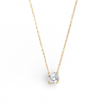 Dainty Solitaire Pendant Necklace