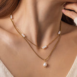 Dainty Layered Pearl Necklace