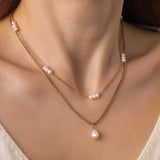 Dainty Layered Pearl Necklace