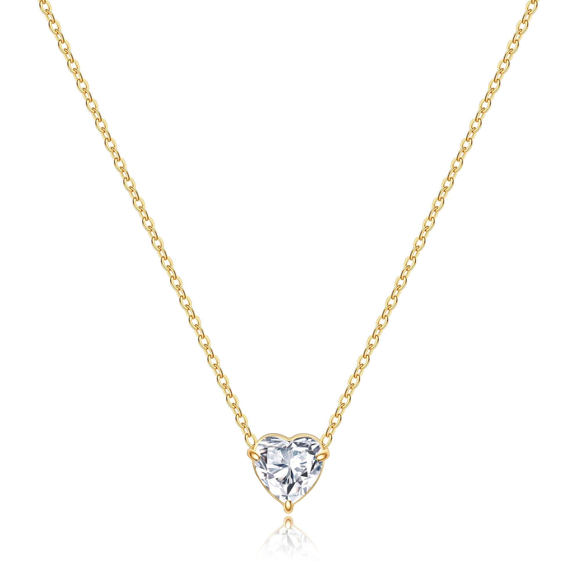 Dainty Birthstone Heart Necklace